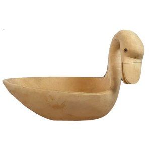 Carved Wooden Duck Bowl, Natural look, Farmouse Decor Servingware
